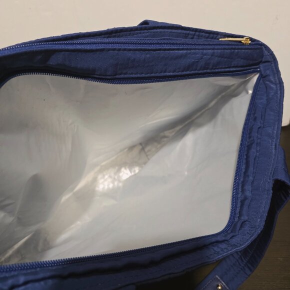 Fit & Fresh Blue Metro Quilted Carry -All Tote w/ Insulated Lunch Compartment - Picture 2 of 12